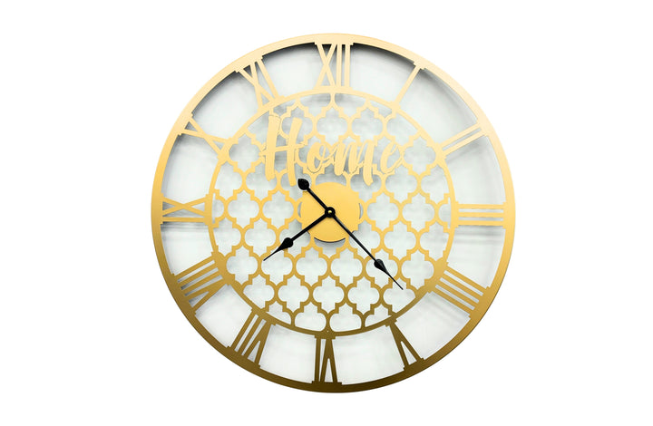 Quatrefoil 80cm Wall Clock -Gold - VogueDecor.au