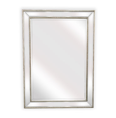 Silver Beaded Framed Mirror - Rectangle 80cm x 110cm - VogueDecor.au