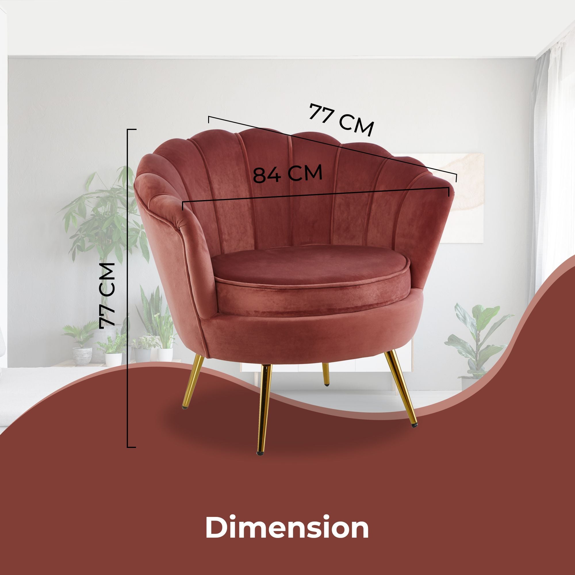 Bloomer Velvet Fabric Accent Sofa Love Chair - Rose Pink - VogueDecor.au