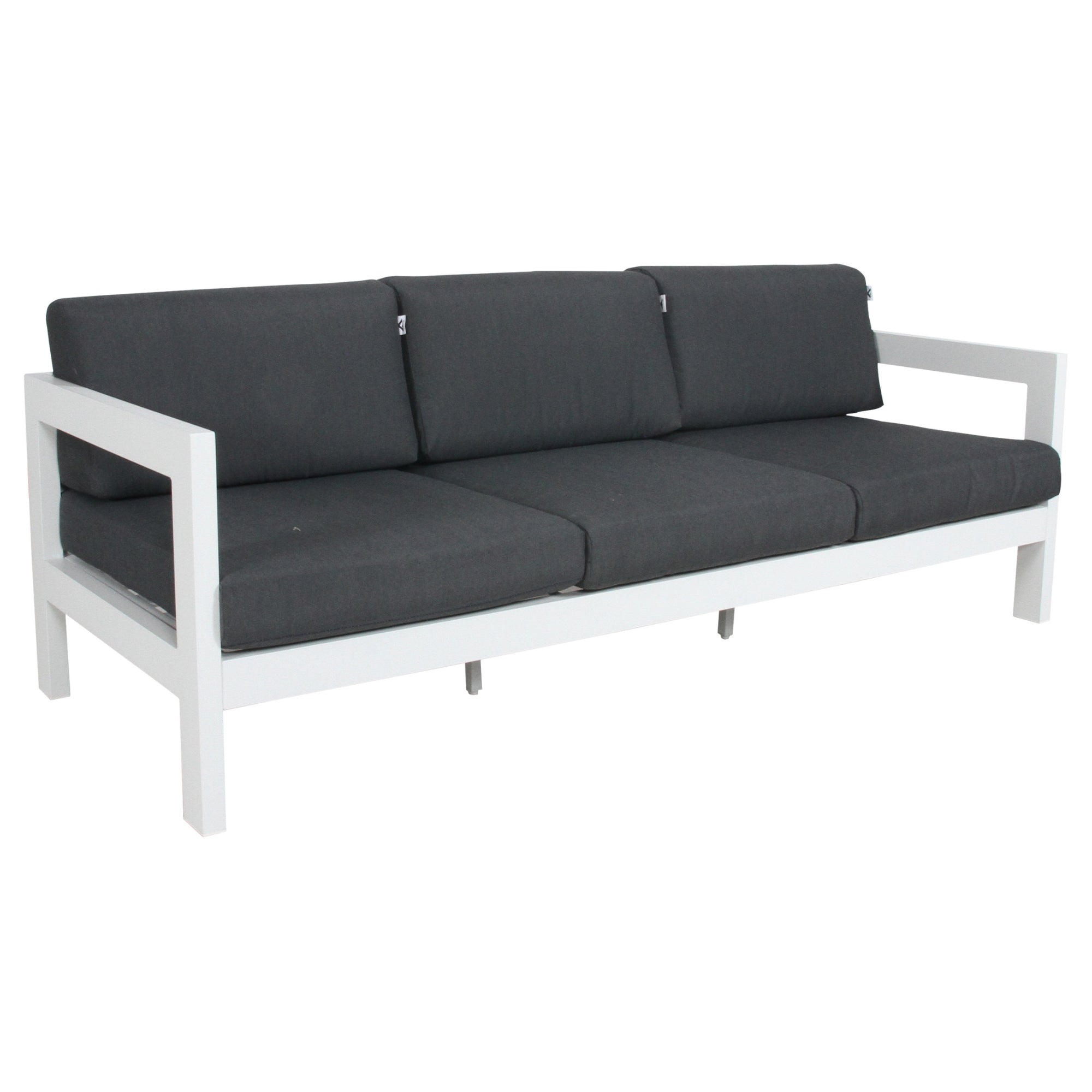 Outie 3pc Set 1+1+3 Seater Outdoor Sofa Lounge Aluminium Frame White - VogueDecor.au