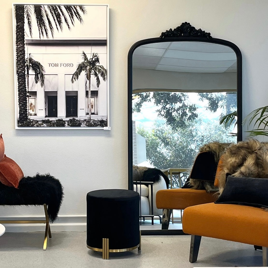 Interior Ave - Helena Leaner Mirror - Black - VogueDecor.au