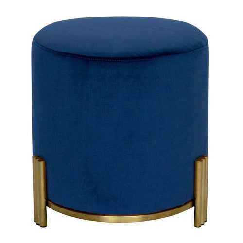 Interior Ave - Apollo Velvet Ottoman - Blue - VogueDecor.au