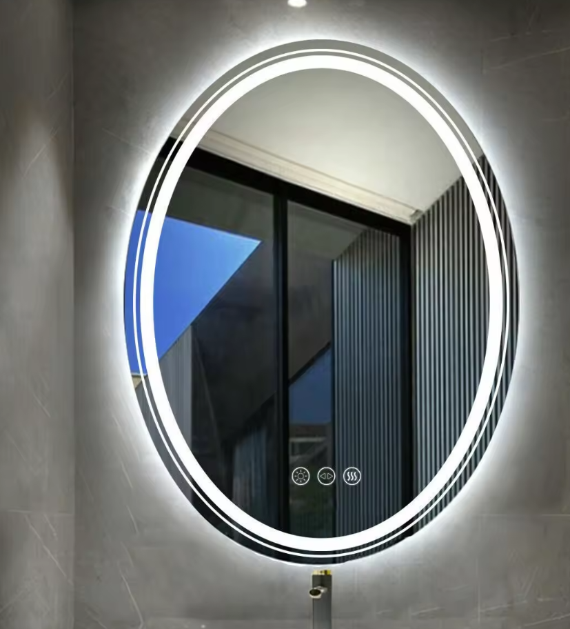 Interior Ave - LED Oval Frameless Salon / Bathroom Wall Mirror - 50 x 70cm - VogueDecor.au