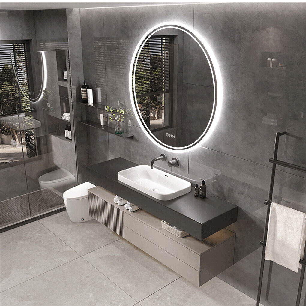 Interior Ave - LED Round Frameless Salon / Bathroom Wall Mirror - 80m - VogueDecor.au