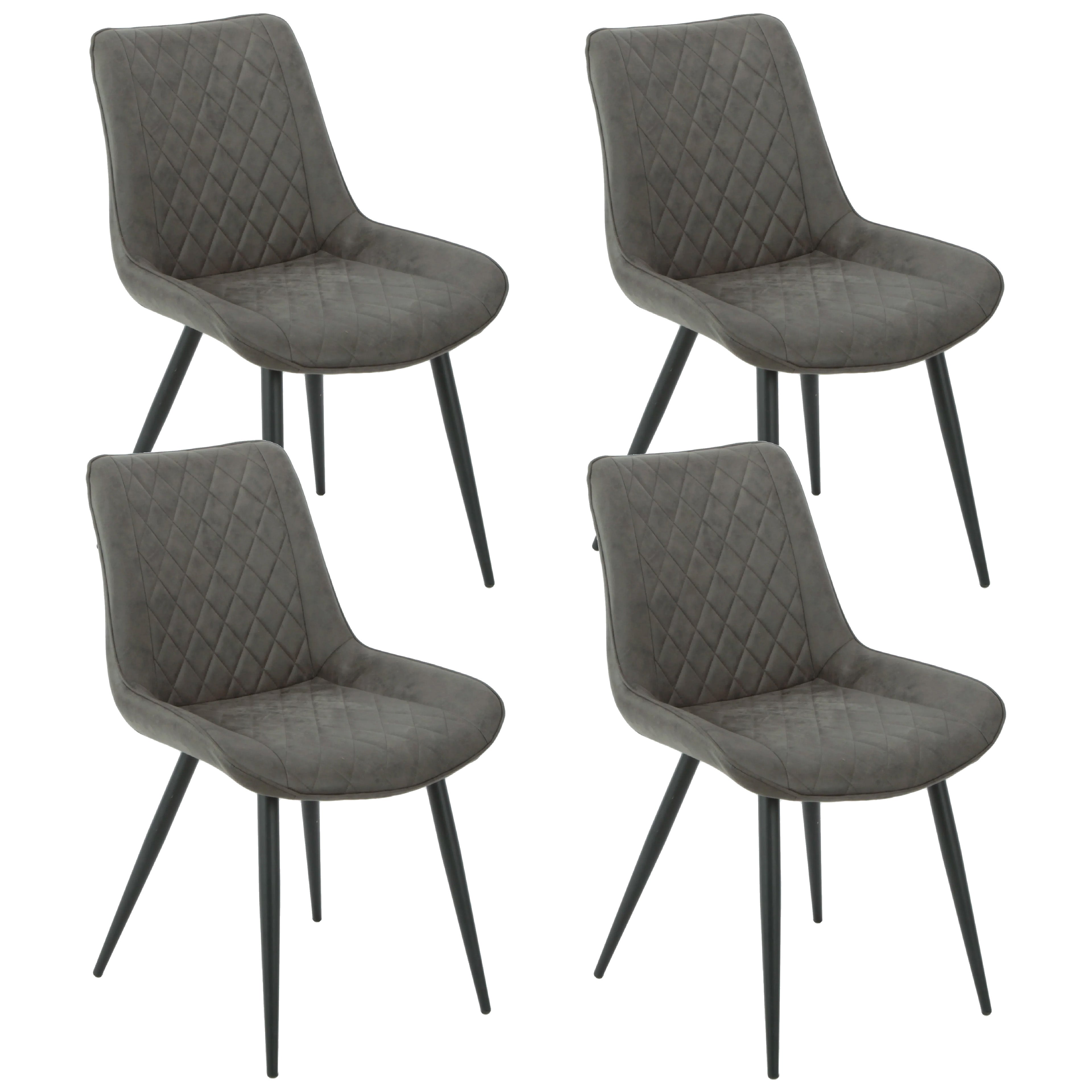 Tyler Fabric Chair (Set of 4) - Grey - VogueDecor.au