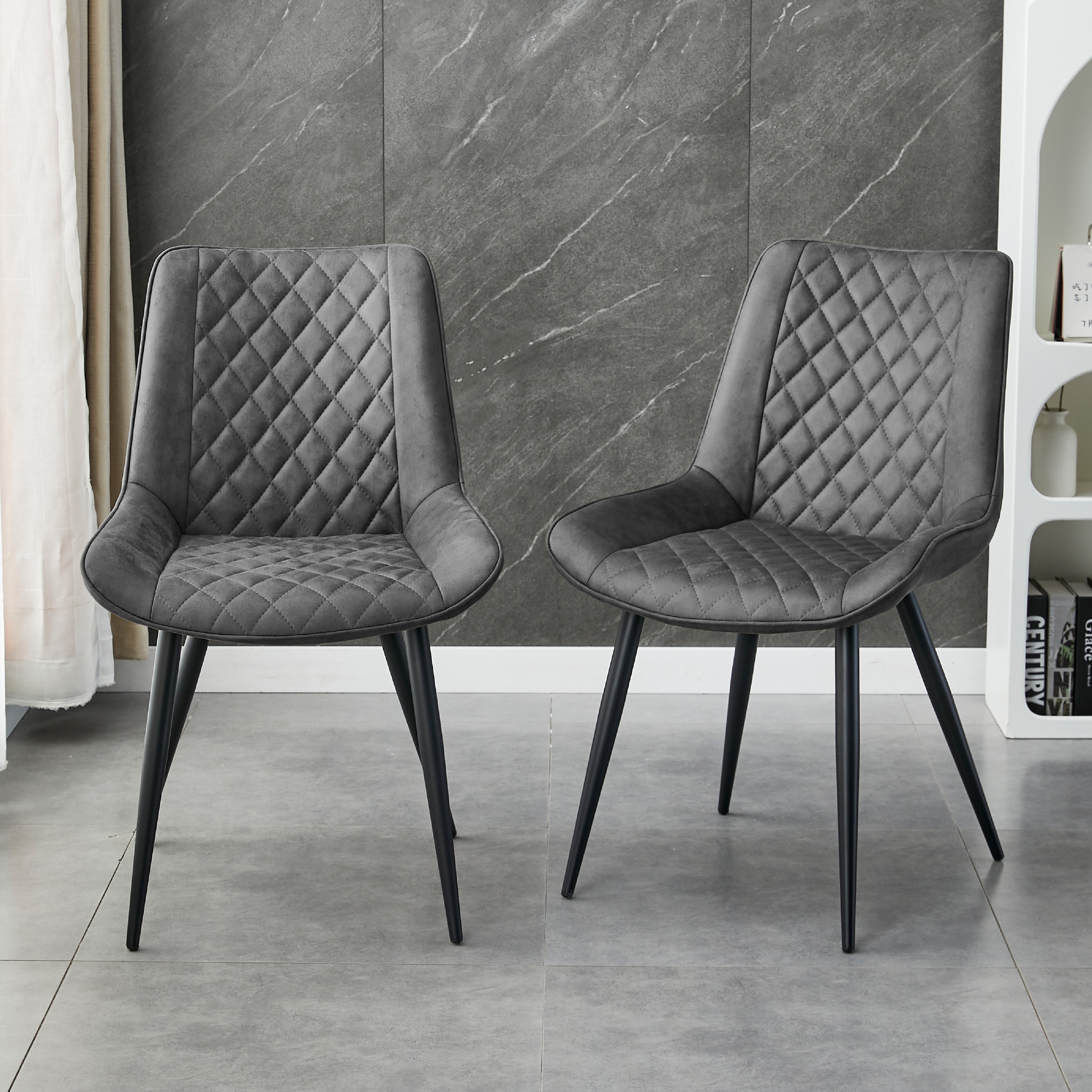 Tyler Fabric Chair (Set of 4) - Grey - VogueDecor.au