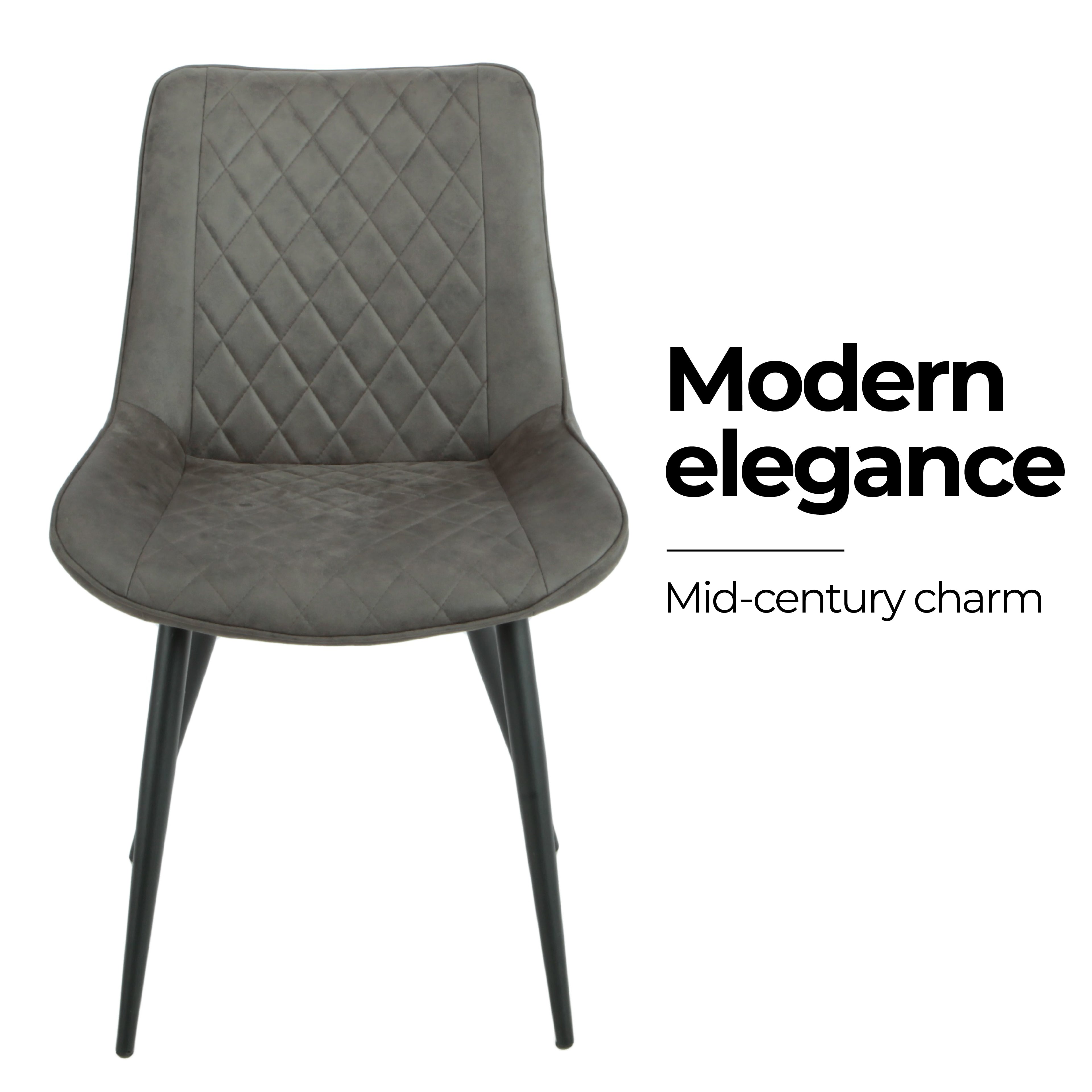 Tyler Fabric Chair (Set of 4) - Grey - VogueDecor.au