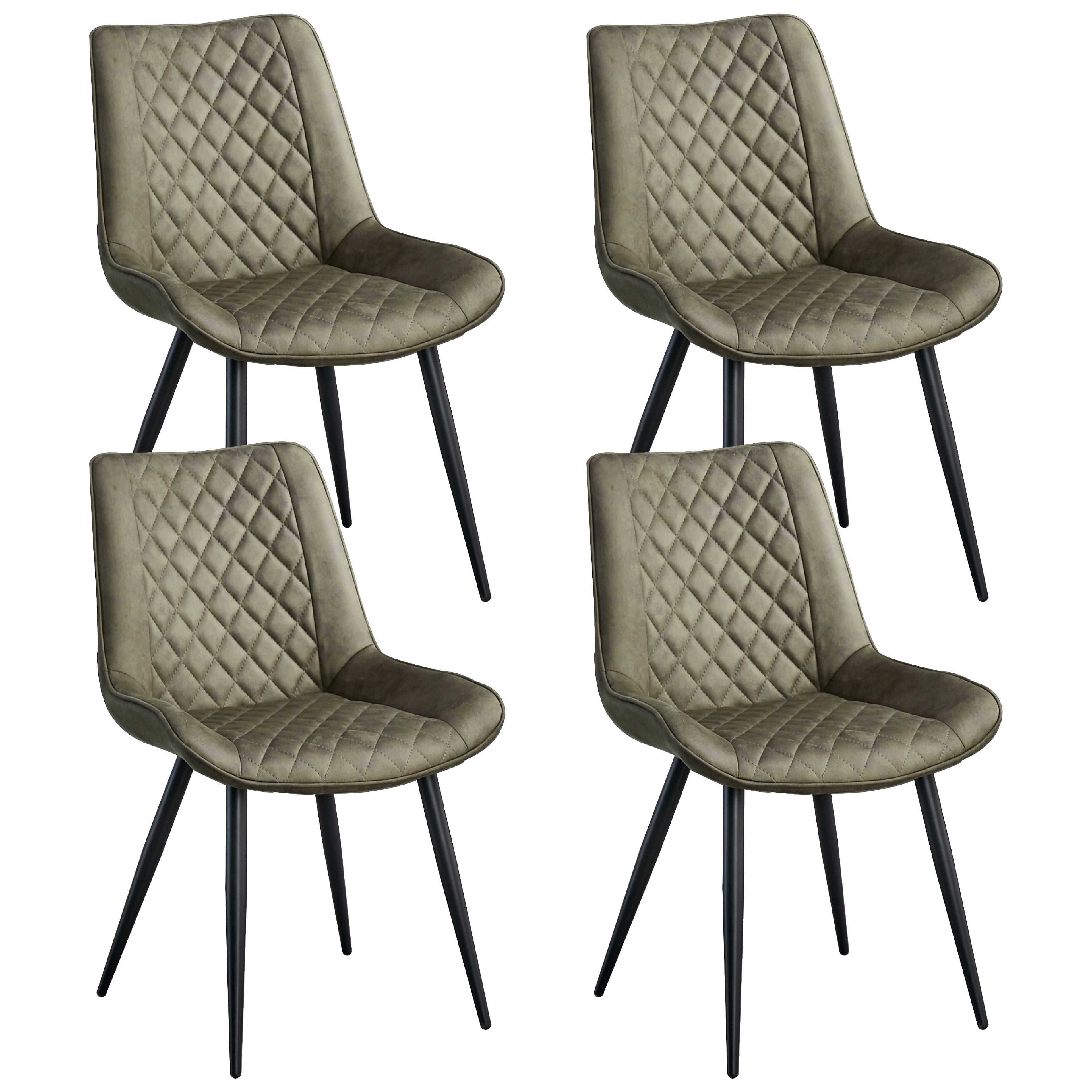 Tyler Fabric Chair (Set of 4) - Olive Green - VogueDecor.au