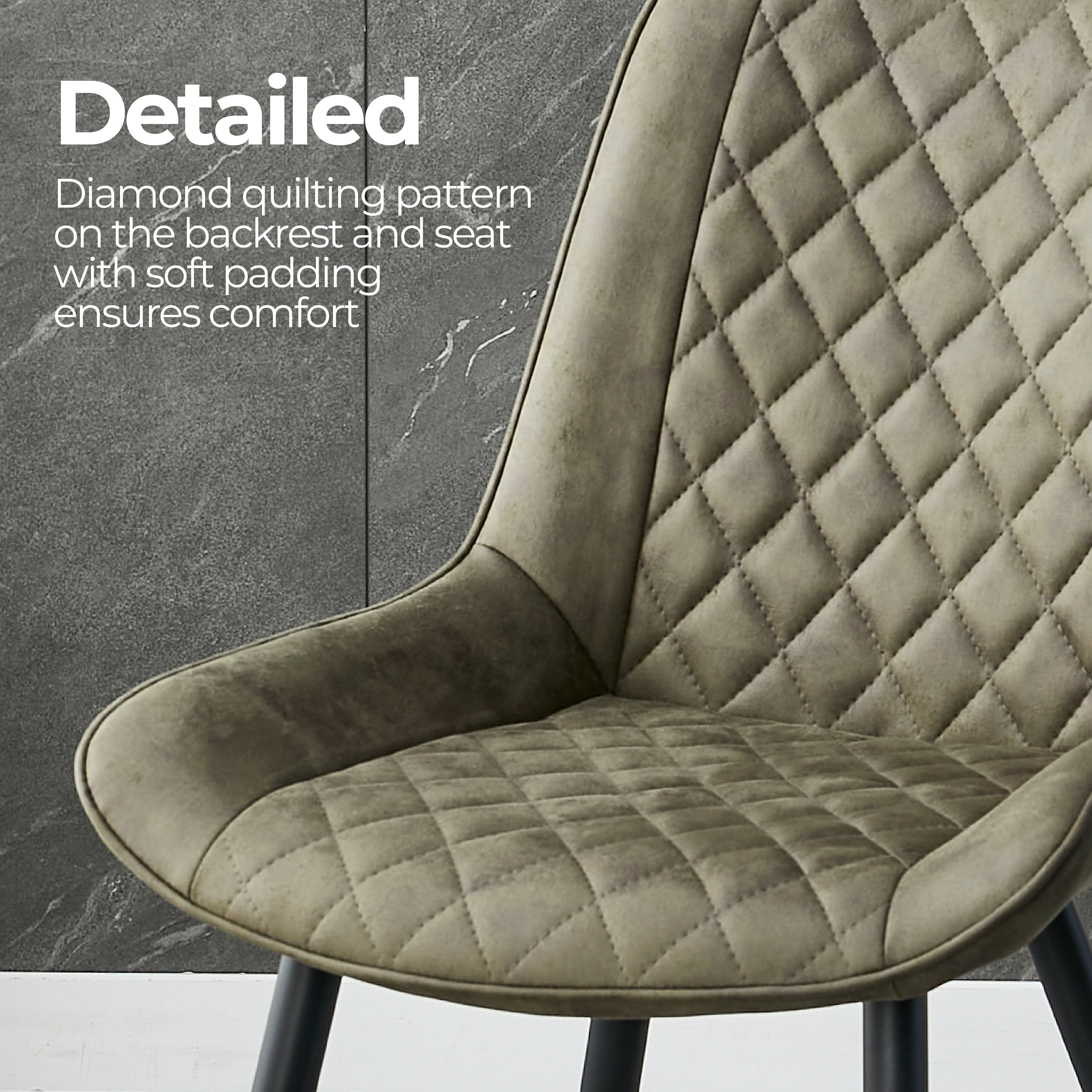 Tyler Fabric Chair (Set of 4) - Olive Green - VogueDecor.au