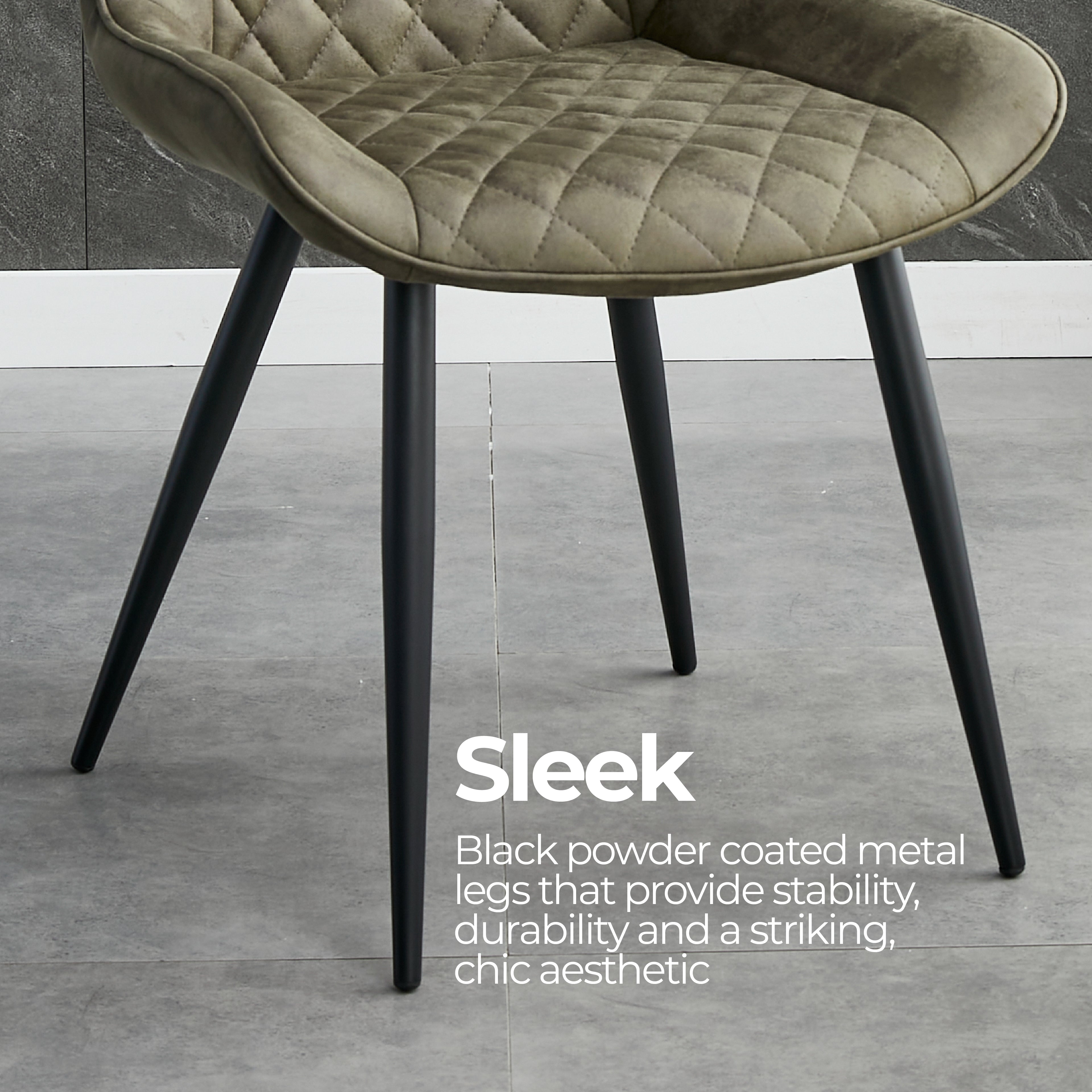 Tyler Fabric Chair (Set of 4) - Olive Green - VogueDecor.au