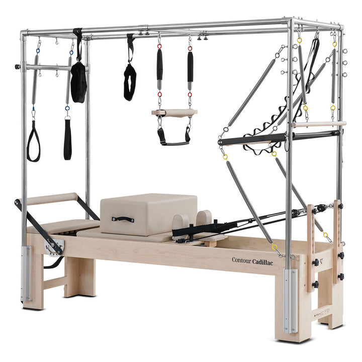 Lifespan Fitness Contour Cadillac Pilates Reformer with Full Trapeze Table (Beige)