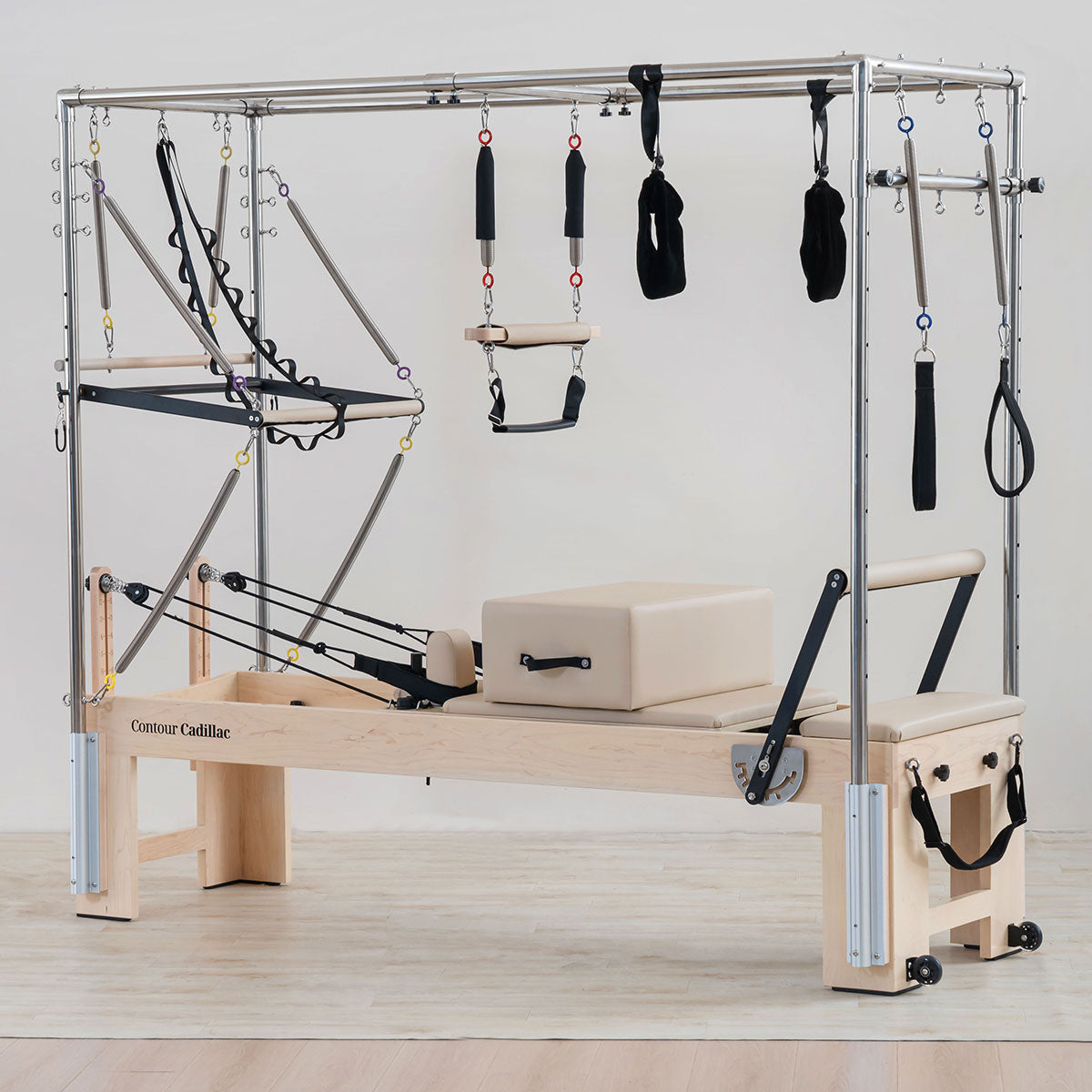 Lifespan Fitness Contour Cadillac Pilates Reformer with Full Trapeze Table (Beige)