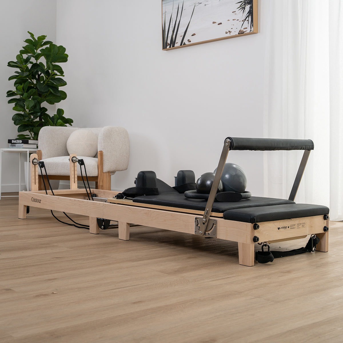 Lifespan Fitness Contour 2 Folding Wood Pilates Reformer Set - VogueDecor.au