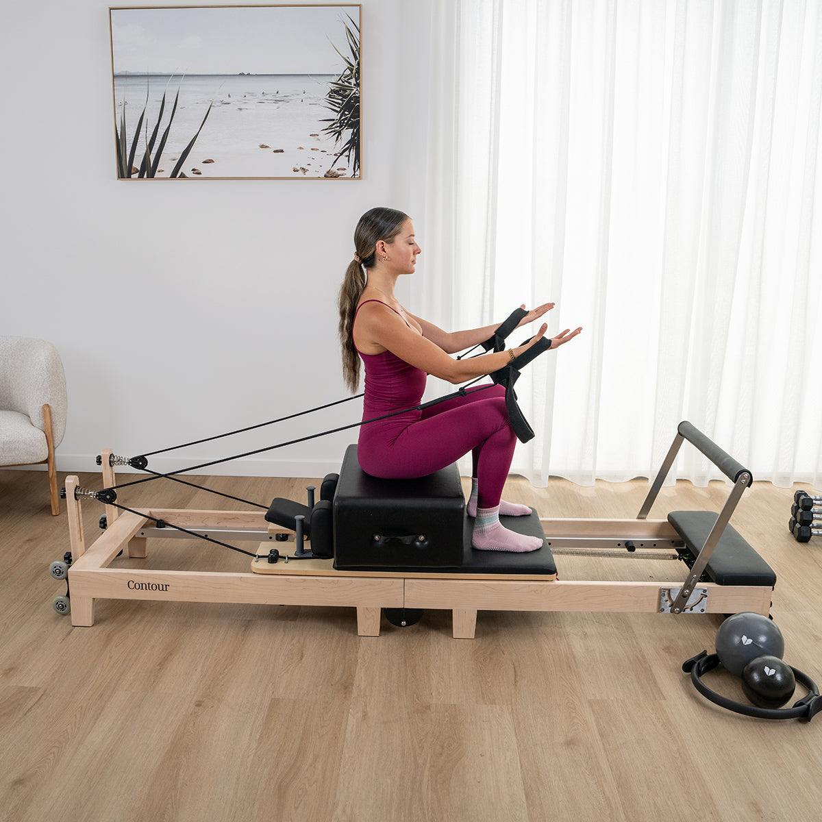 Lifespan Fitness Contour 2 Folding Wood Pilates Reformer Set - VogueDecor.au