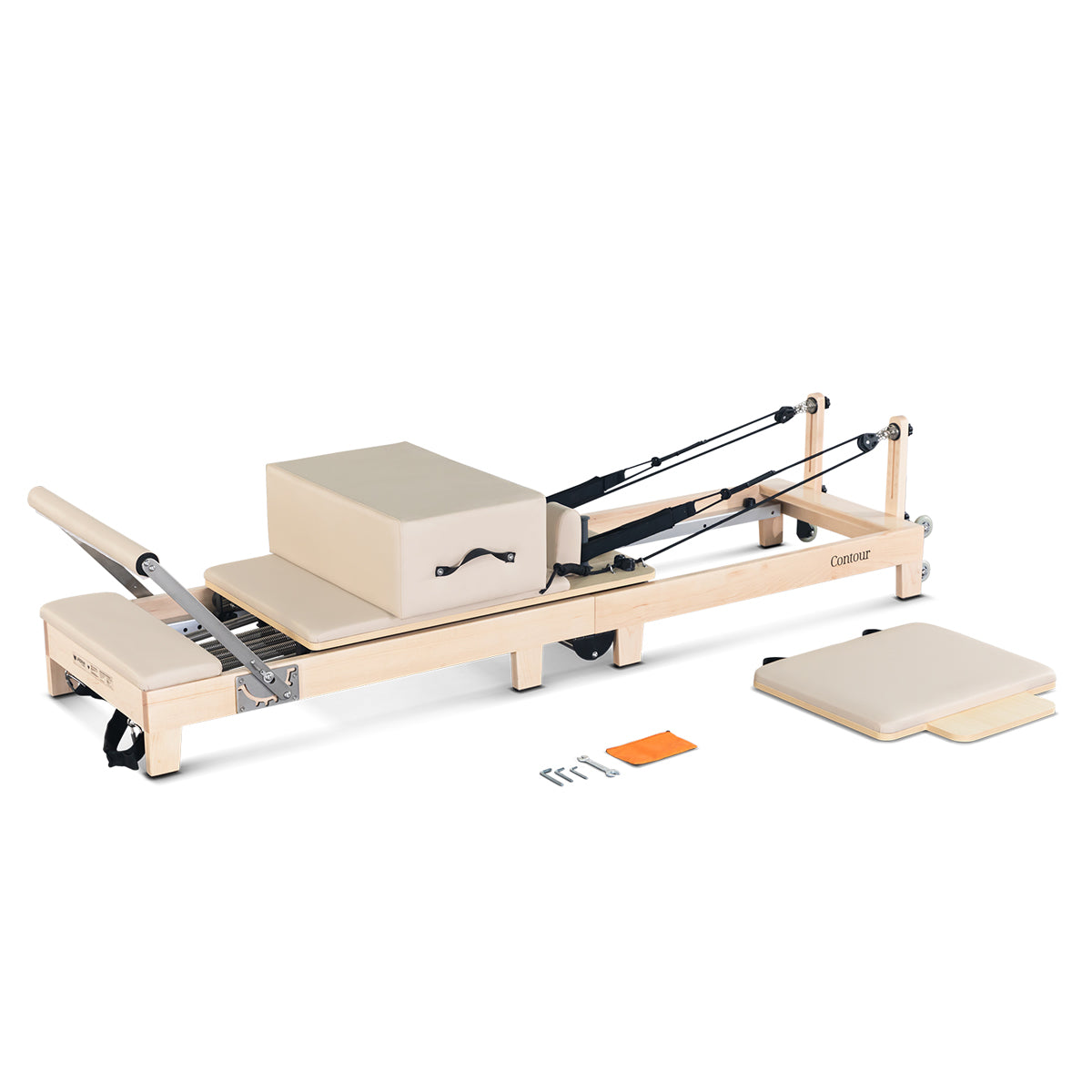Lifespan Fitness Contour Folding Wooden Pilates Reformer Machine Set (Beige) - VogueDecor.au