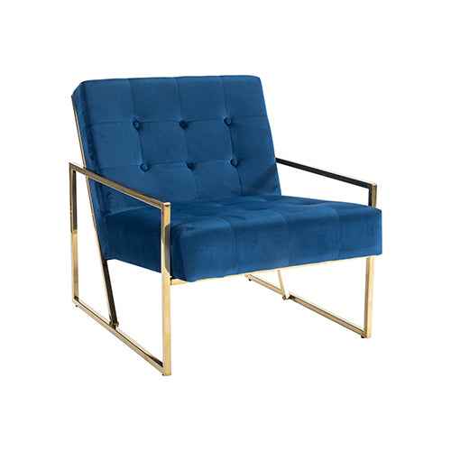 Carman Arm Chair Blue Velvet - VogueDecor.au