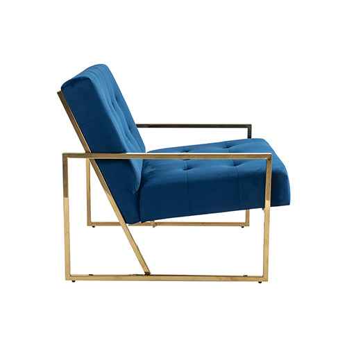 Carman Arm Chair Blue Velvet - VogueDecor.au