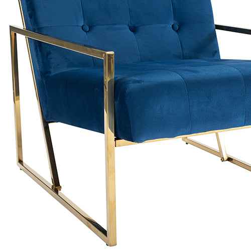 Carman Arm Chair Blue Velvet - VogueDecor.au
