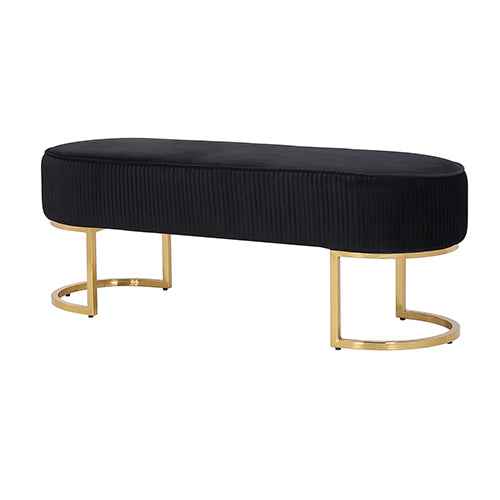 Noori Bench Chair Black Velvet - VogueDecor.au