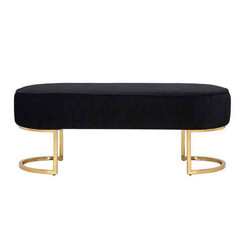 Noori Bench Chair Black Velvet - VogueDecor.au
