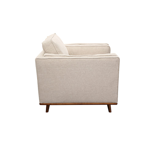 Single Seater Armchair Sofa Modern Lounge Accent Chair in Beige Fabric with Wooden Frame - VogueDecor.au