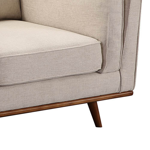 Single Seater Armchair Sofa Modern Lounge Accent Chair in Beige Fabric with Wooden Frame - VogueDecor.au
