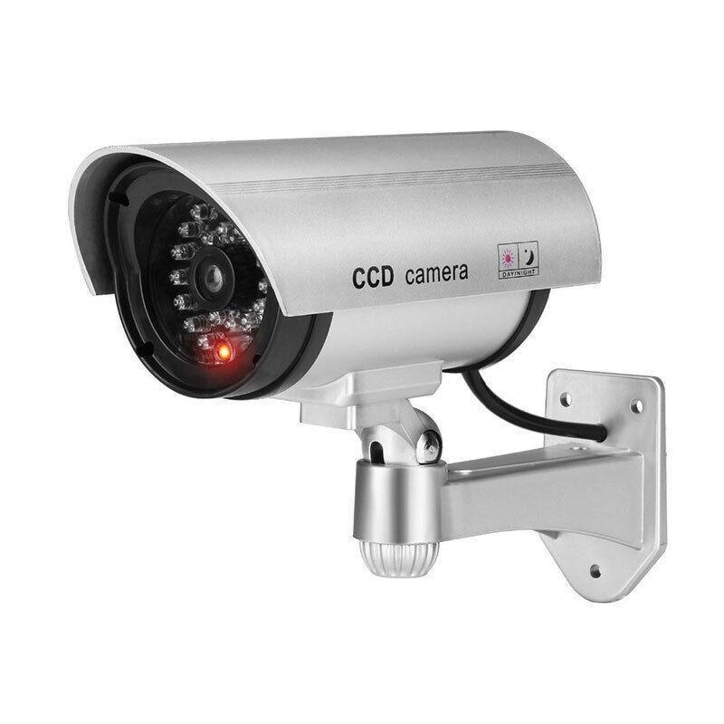 2pcs Dummy Security Camera with Flashing LED Outdoor Fake CCTV Surveillance Decoy