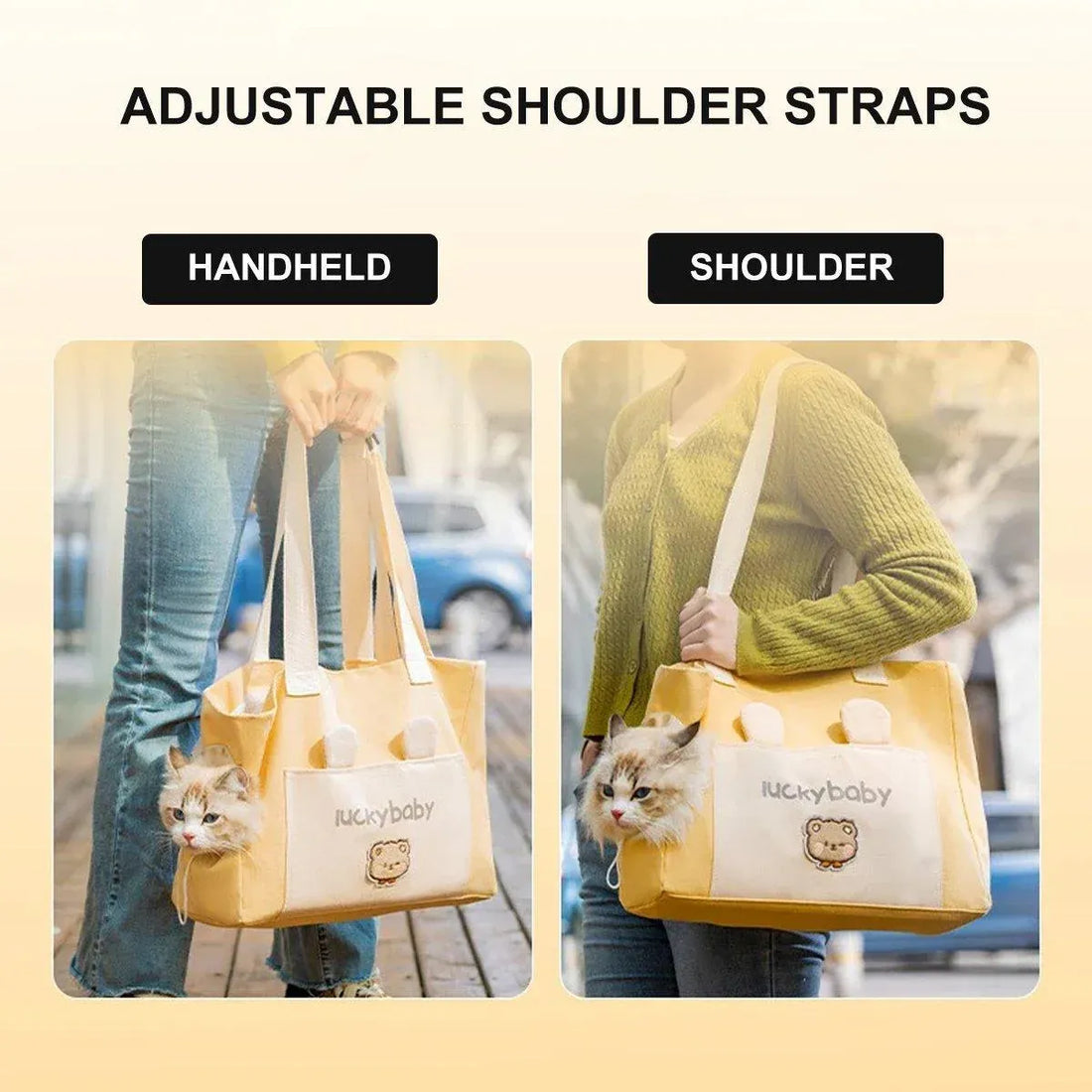 Portable Breathable Adjustable Crossbody Pet Carrier Bag Large Capacity for Pet - Green