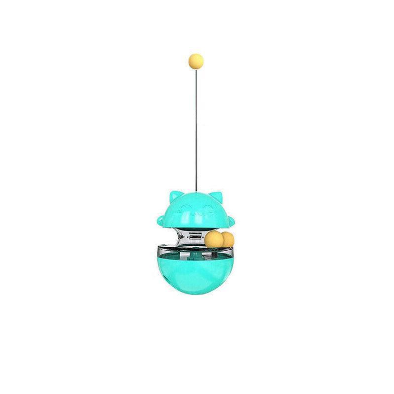 Cat Treat Dispenser Toy Ball Kitten Selfplay Interactive Tumbler Multifunction - Yellow