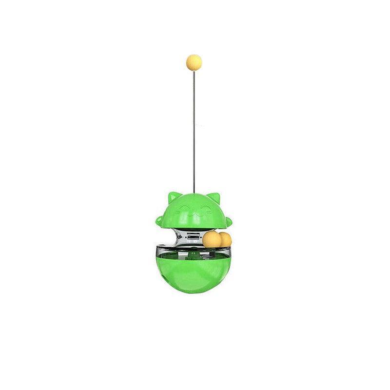Cat Treat Dispenser Toy Ball Kitten Selfplay Interactive Tumbler Multifunction - Yellow