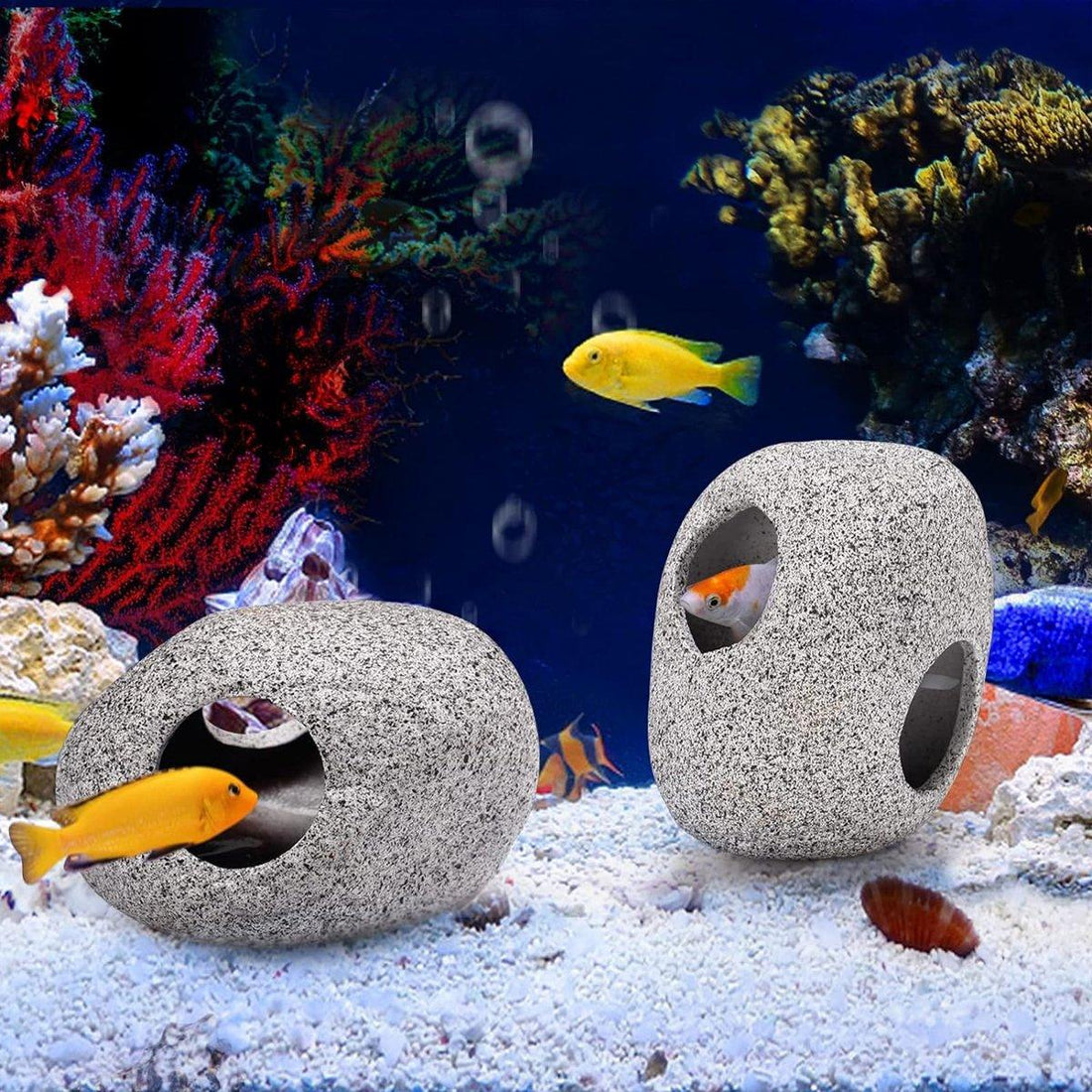 Clay Pot Aquarium Decoration Shrimp House Cichlid Breeding Tank Fish Nest - Nine Holes