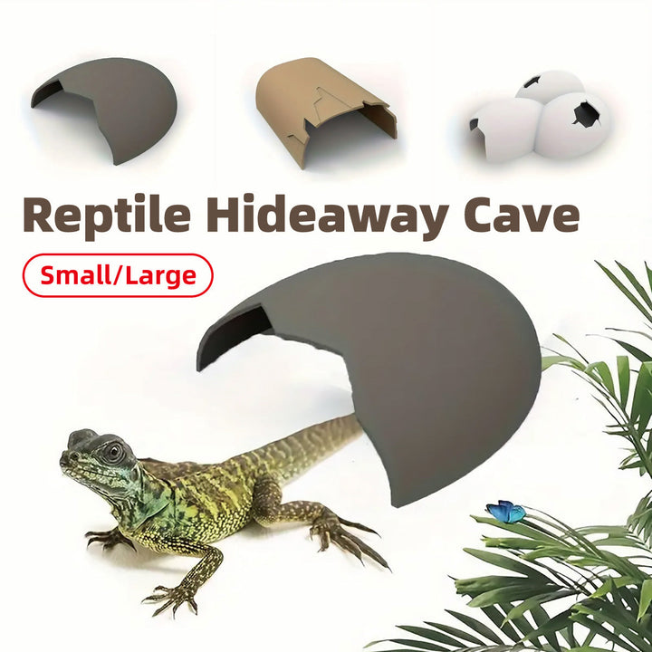 Reptile Hideout Plastic Cave Decorative Shelter for Lizard Snake Spider Habitat - Conjoined eggshell