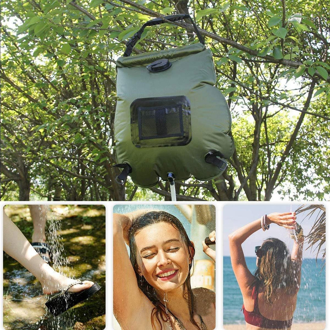 20L Camp Shower Bag Solar Heat Water Pipe Portable Camping Hiking Travel Outdoor