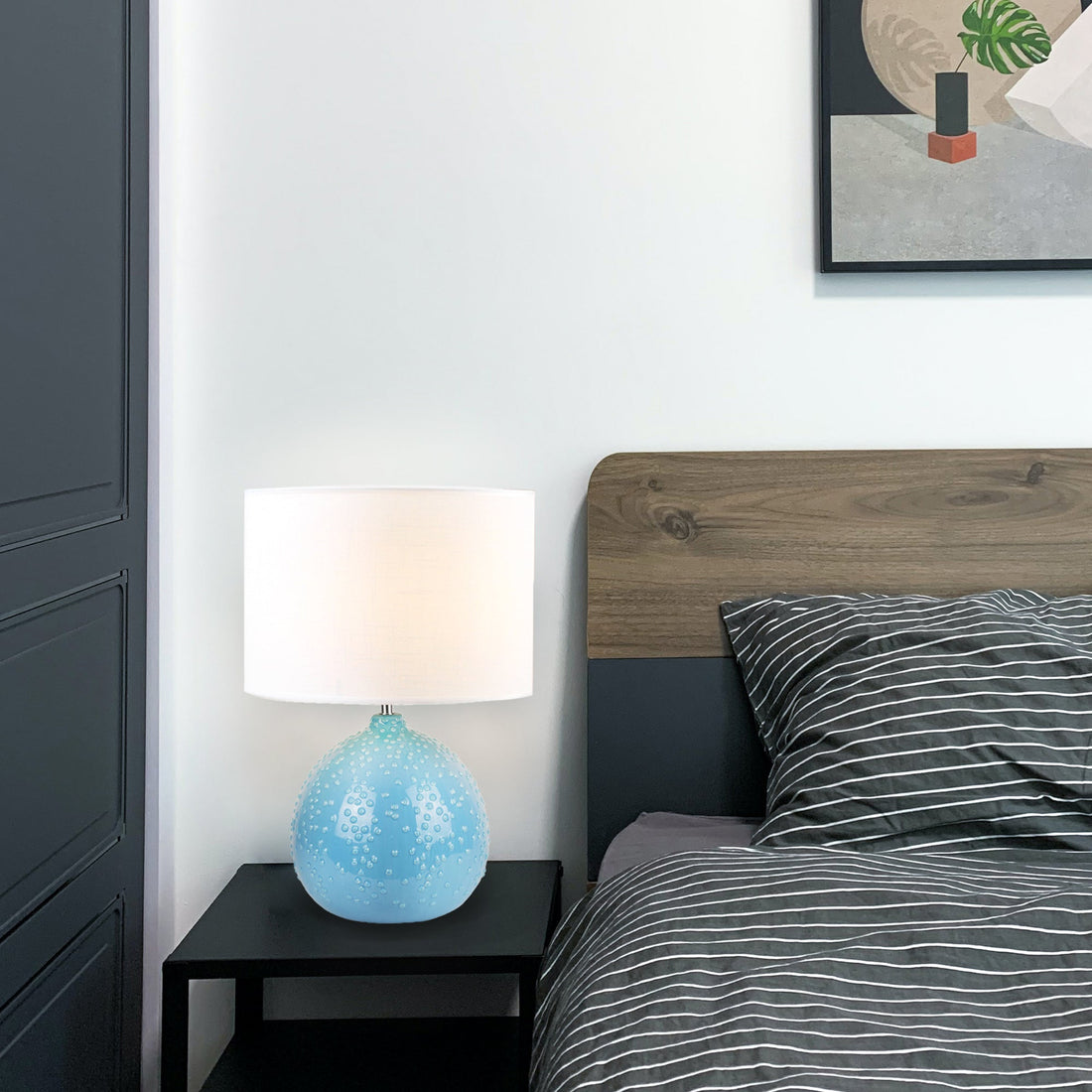 Boden Ceramic Table Lamp - Blue - VogueDecor.au