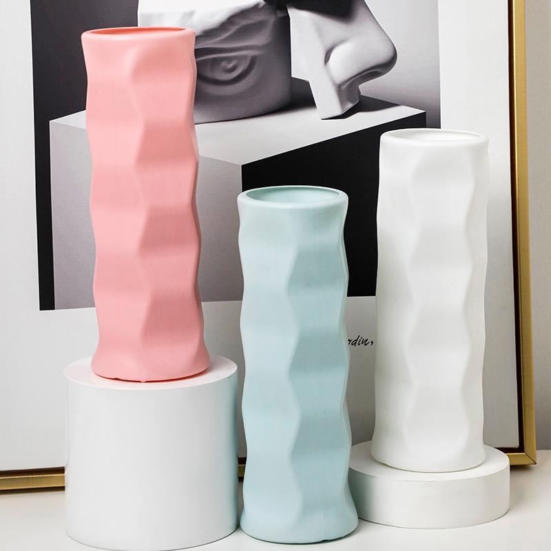 Wave Drop-proof Imitation Porcelain Vase - Simple Home Decor - White - VogueDecor.au
