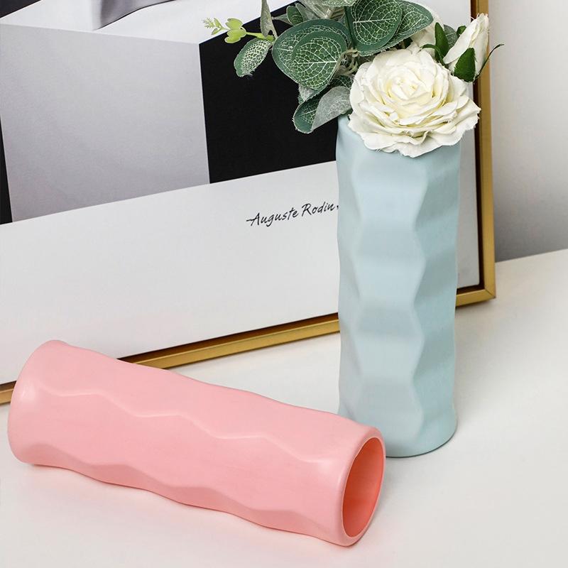 Wave Drop-proof Imitation Porcelain Vase - Simple Home Decor - White - VogueDecor.au