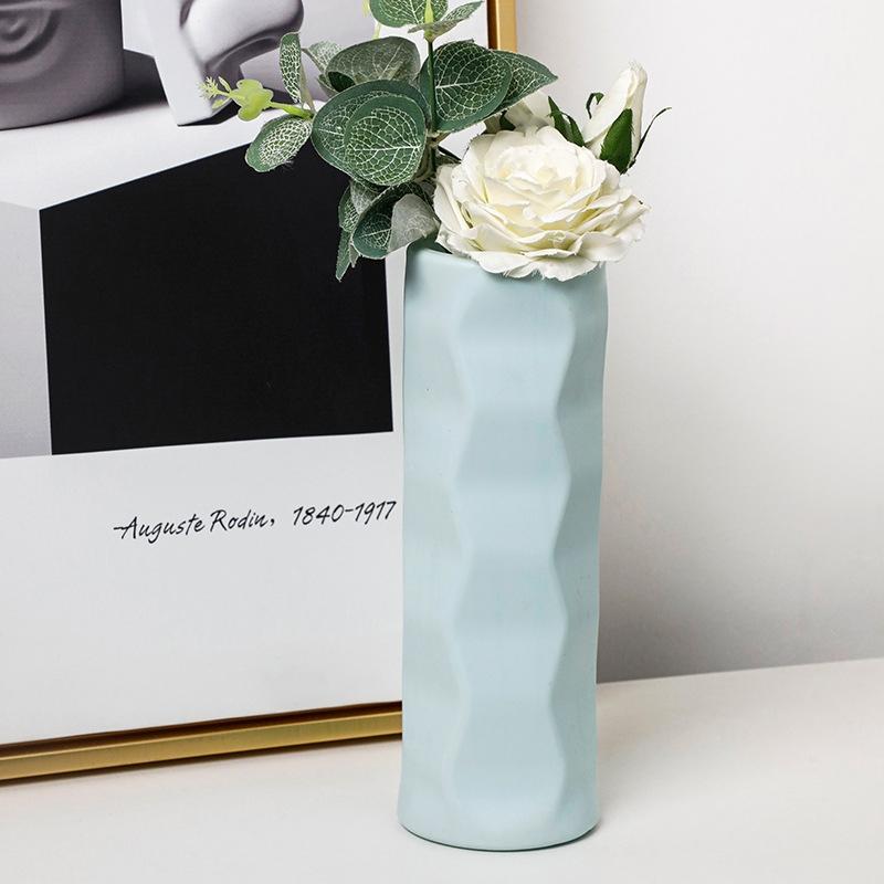 Wave Drop-proof Imitation Porcelain Vase - Simple Home Decor - White - VogueDecor.au