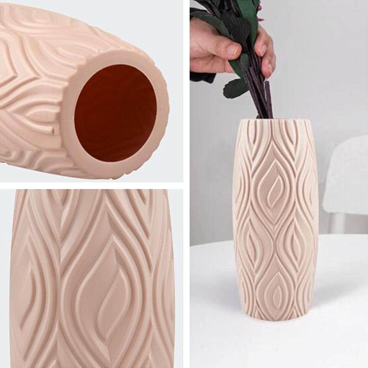 2-piece Plastic Vase Set for Creative Flower Arrangements Wet and Dry Decor - Milk White - VogueDecor.au