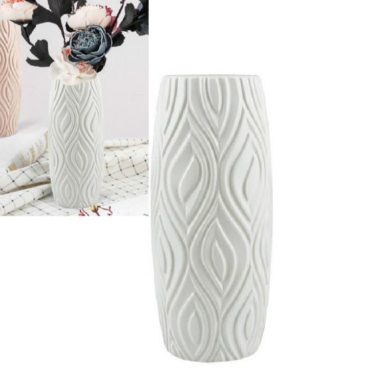 2-piece Plastic Vase Set for Creative Flower Arrangements Wet and Dry Decor - Milk White - VogueDecor.au