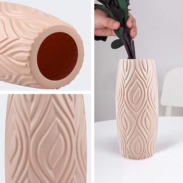 2-piece Plastic Vase Set for Creative Flower Arrangements Wet and Dry Decor - Milk White - VogueDecor.au