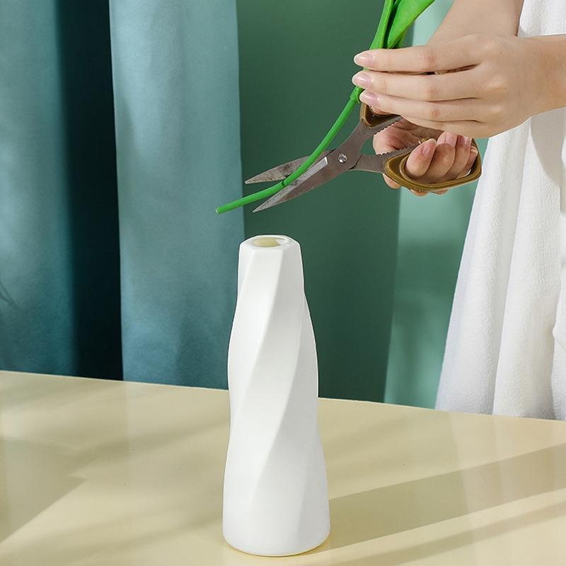 Minimalist Living Room Dried Flower Vase Decor - Milk White - VogueDecor.au