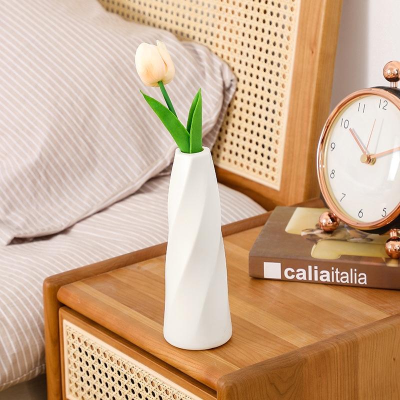Minimalist Living Room Dried Flower Vase Decor - Milk White - VogueDecor.au