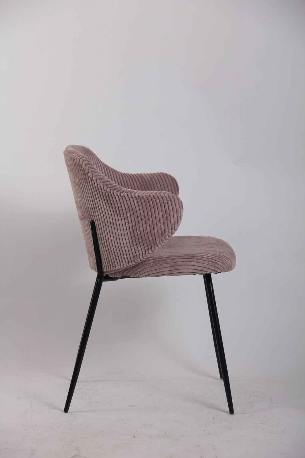 Set of 2 Dining Chairs with Corduroy Cord Fabric in Pink - VogueDecor.au