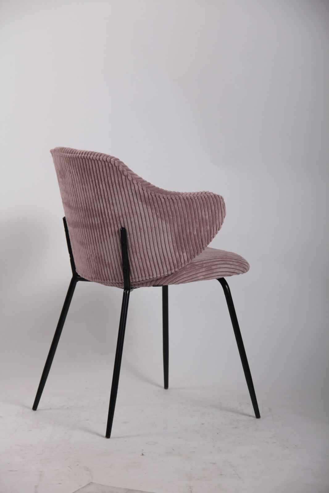 Set of 2 Dining Chairs with Corduroy Cord Fabric in Pink - VogueDecor.au