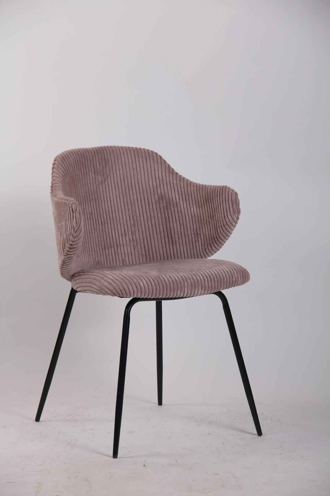 Set of 2 Dining Chairs with Corduroy Cord Fabric in Pink - VogueDecor.au