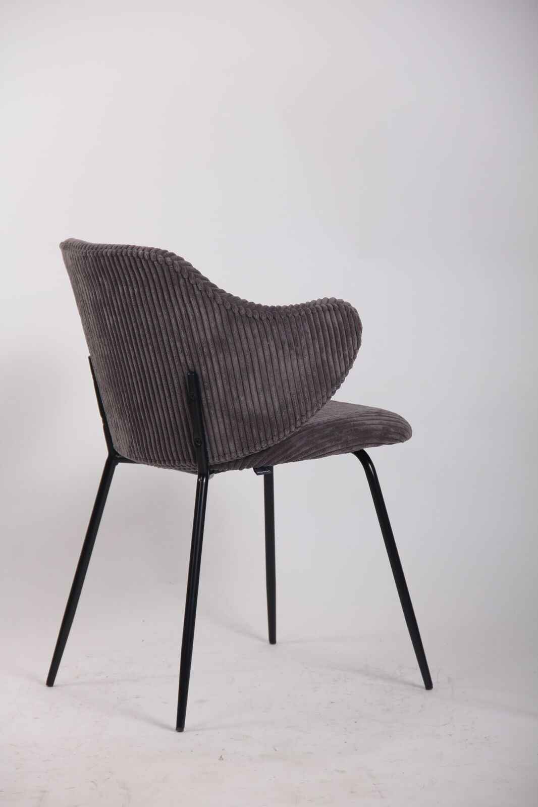 Set of 2 Dining Chairs with Corduroy Cord Fabric in Dark Grey Lincoln - VogueDecor.au