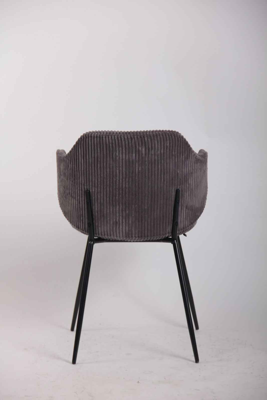 Set of 4 Dining Chairs with Corduroy Cord Fabric in Dark Grey Lincoln - VogueDecor.au
