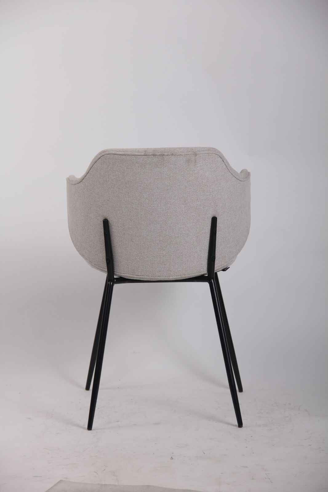 Set of 2 Dining Chairs Fabric with Metal Legs in Ivory Beige - VogueDecor.au