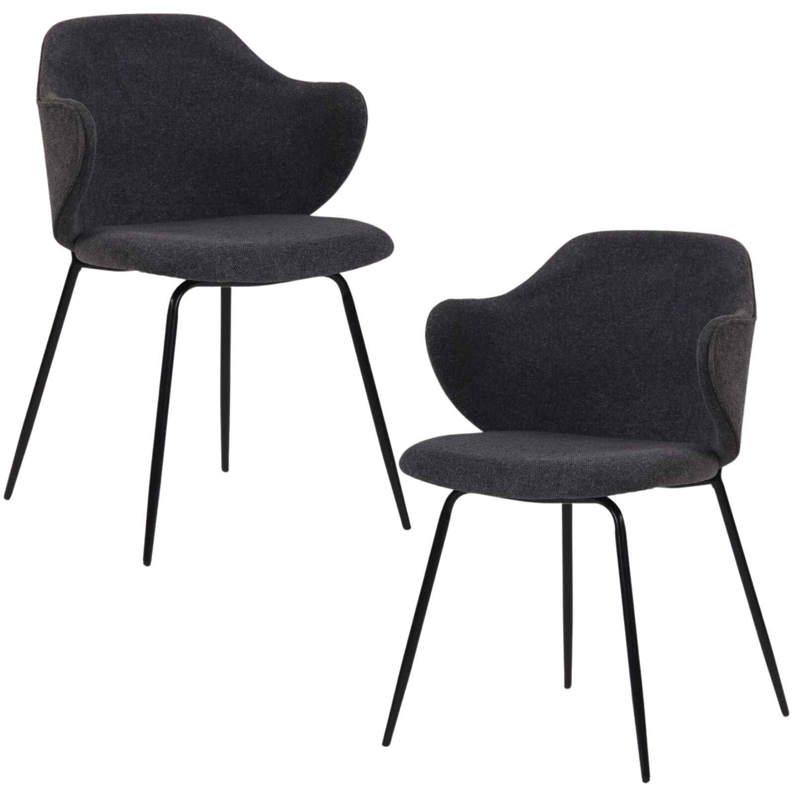 Set of 2 Dining Chairs in Graphite - VogueDecor.au