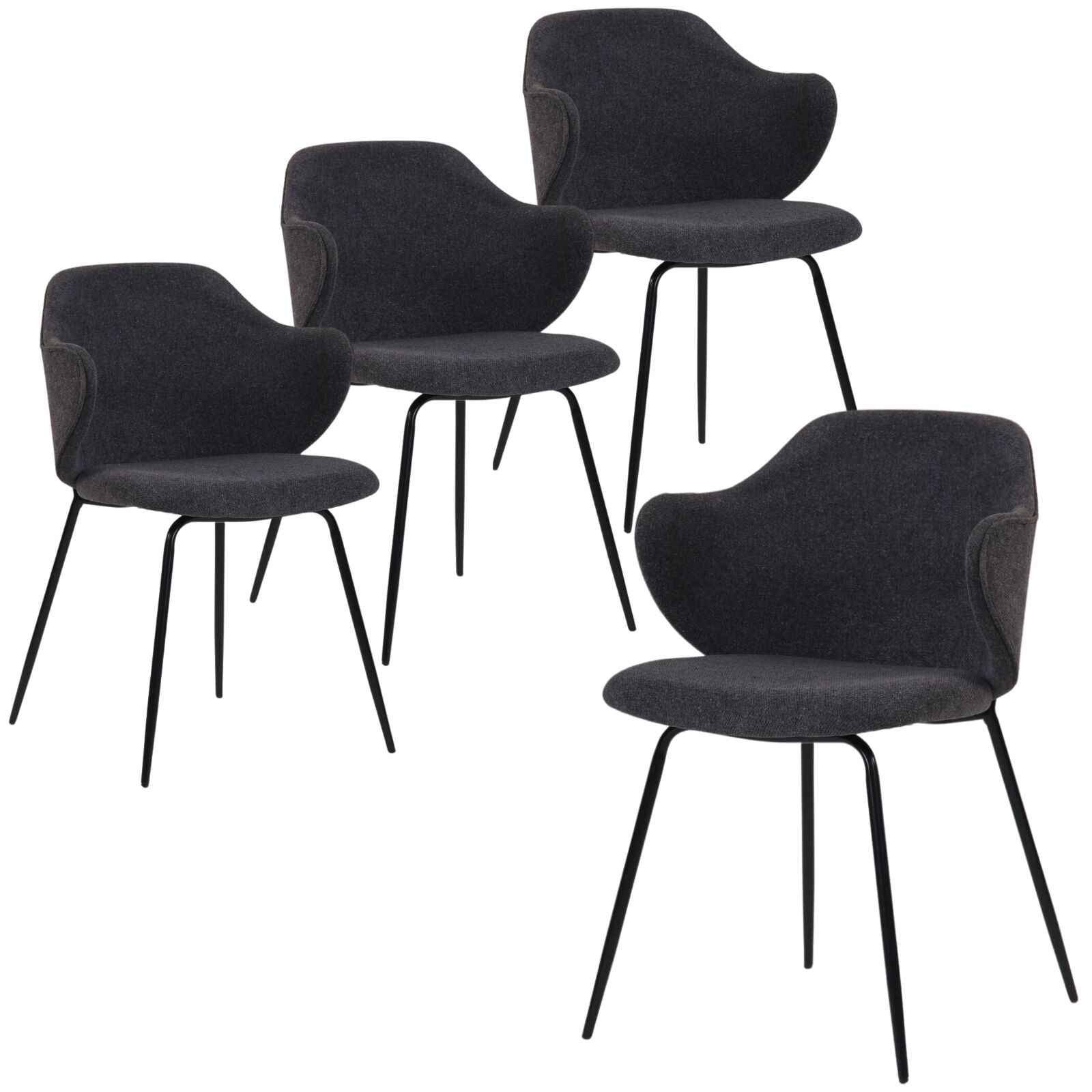 Set of 4 Dining Chairs in Graphite - VogueDecor.au